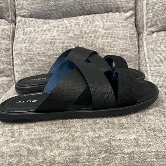 Men’s ALDO ZIEDU Black Crisscross Slides, Size 9….NEW! - Picture 10 of 10